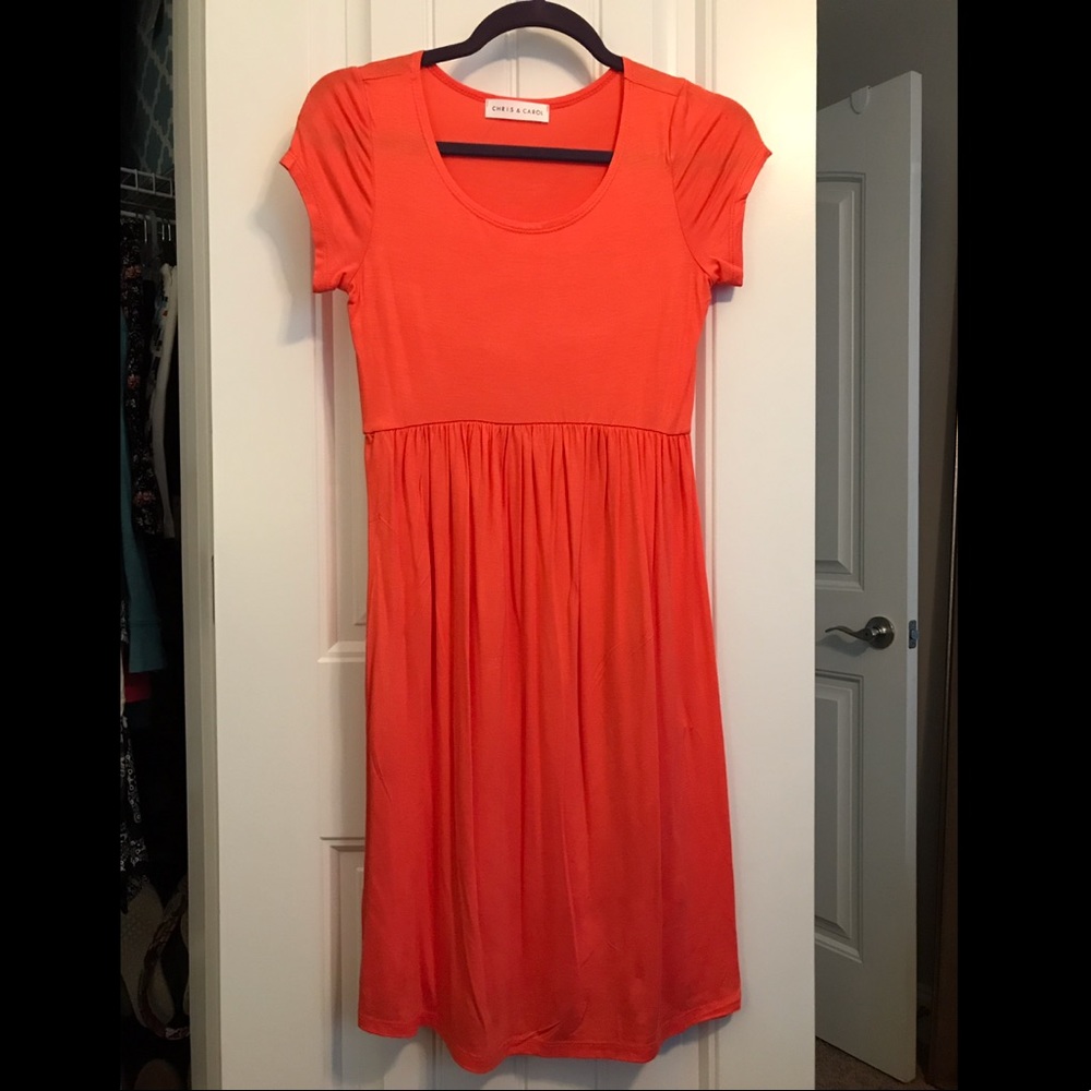 Orange/coral casual dress